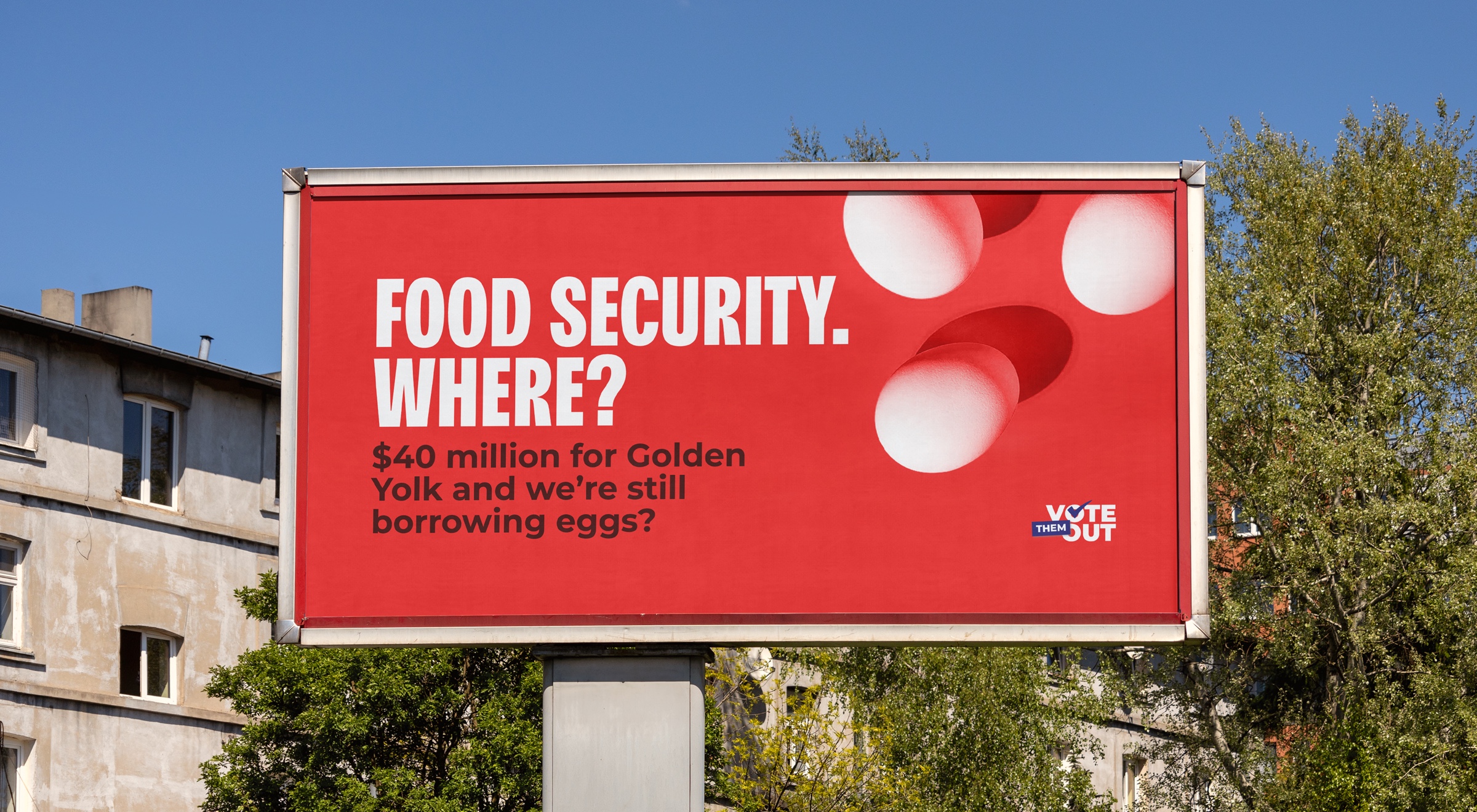 “Food Security. Where?” — one of nearly ten billboards from the cycle