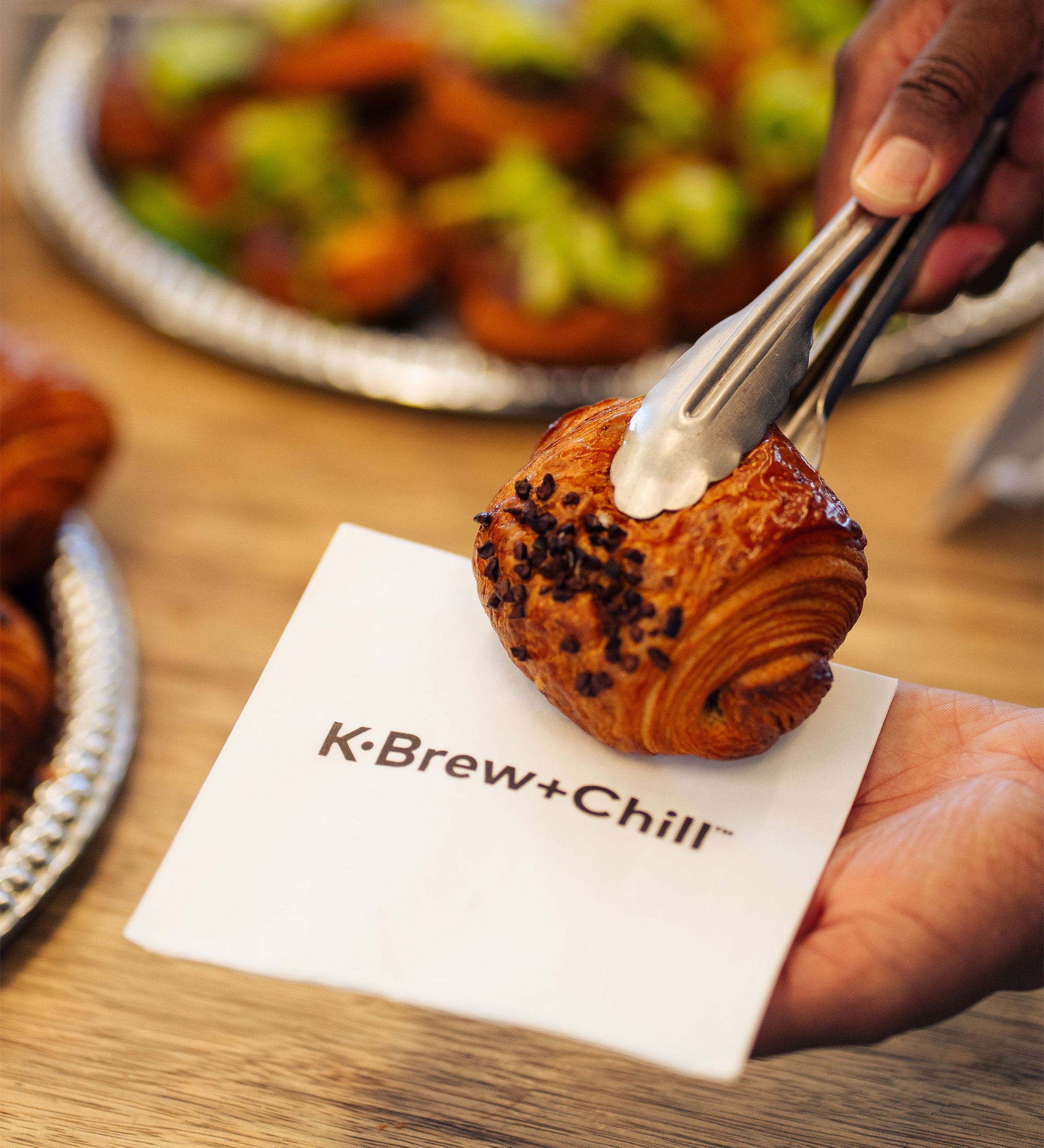 Pastries by Chef Camari Mick, on a branded napkin